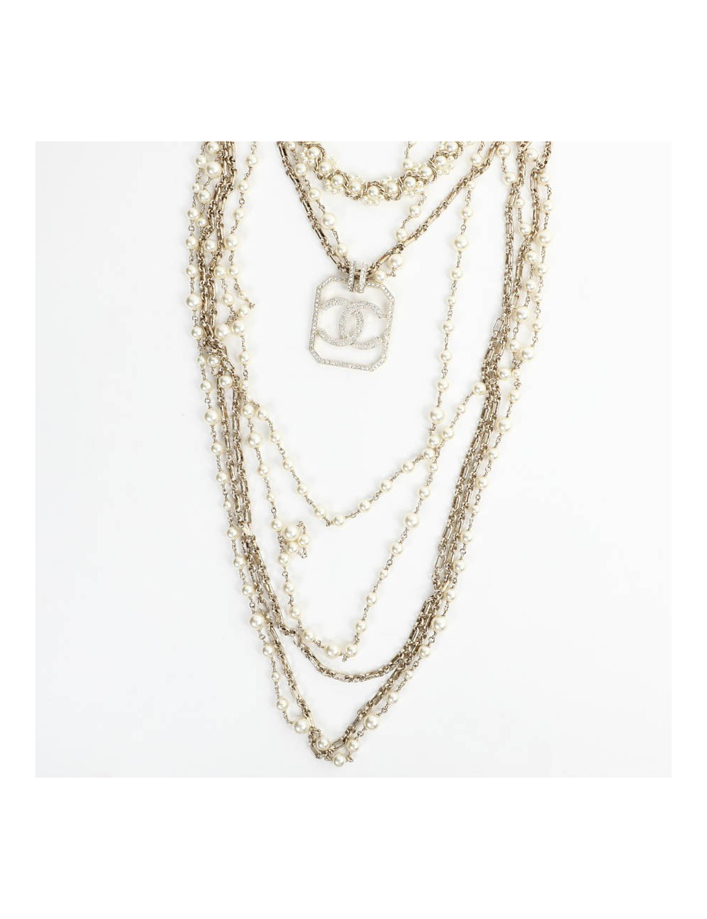 CHANEL Sautoir 5 rangs pendentif