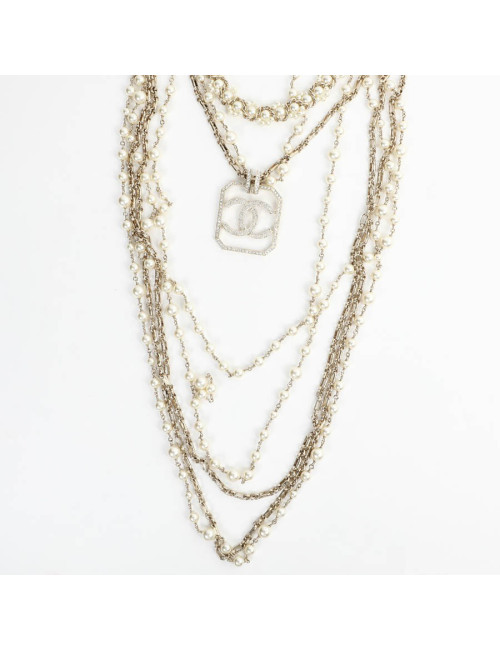 CHANEL Sautoir 5 rangs pendentif