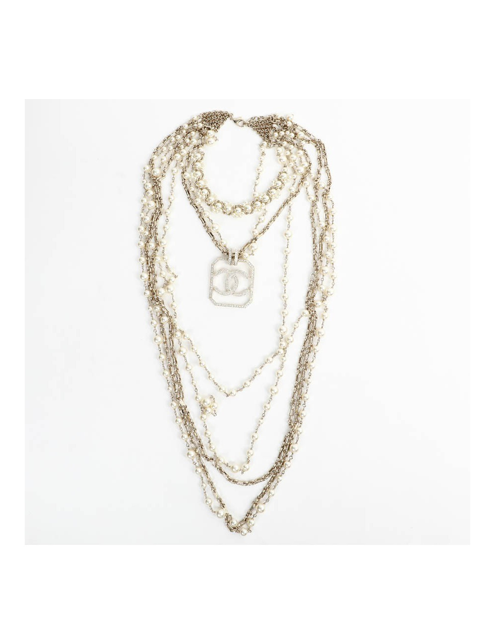 CHANEL Sautoir 5 rangs pendentif