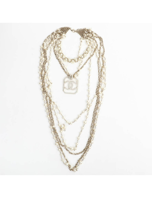 CHANEL Sautoir 5 rangs pendentif