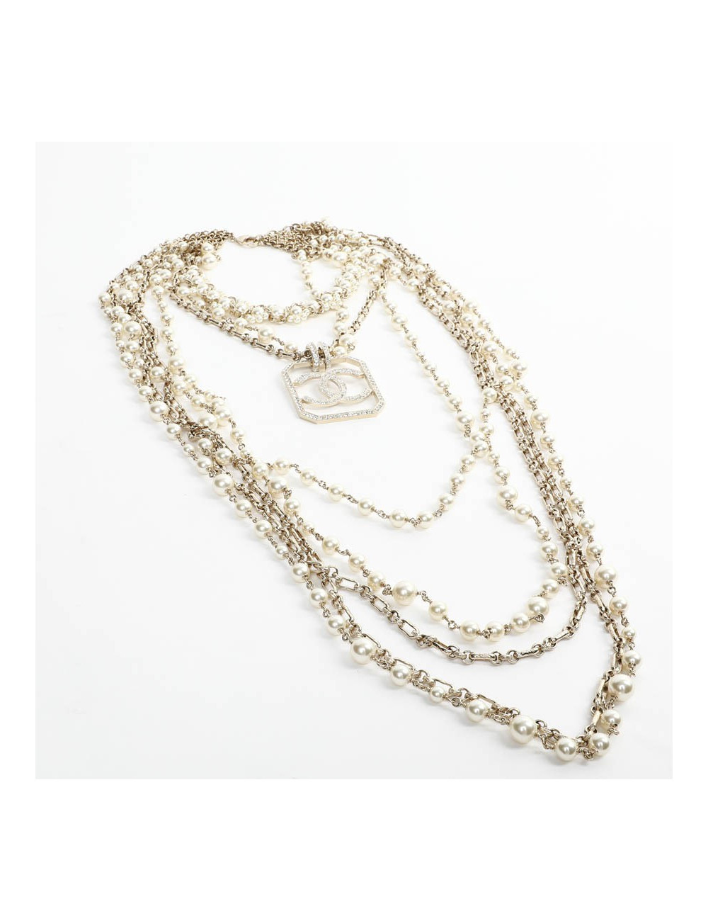 CHANEL Sautoir 5 rangs pendentif