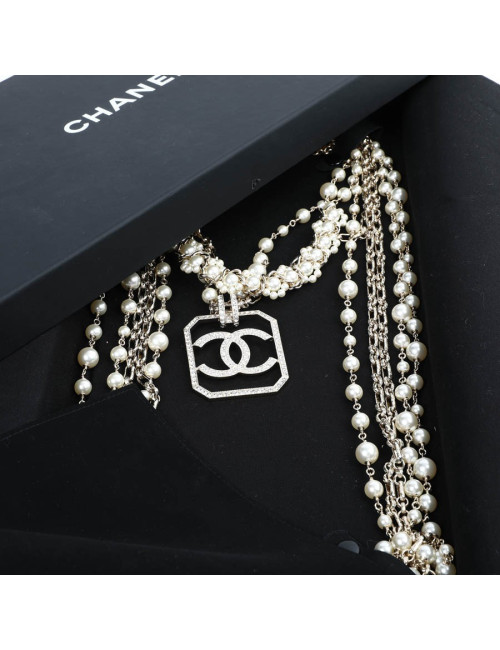 CHANEL Sautoir 5 rangs pendentif