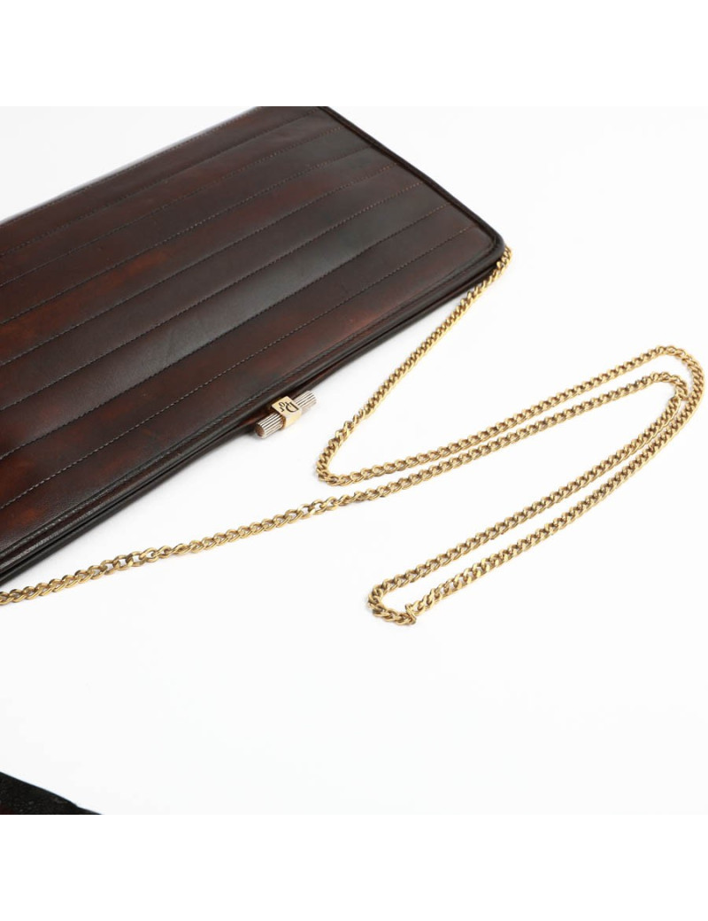 Pochette CHRISTIAN DIOR cuir marron Vintage