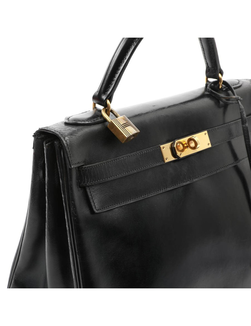 Kelly 32 HERMES box noir Vintage