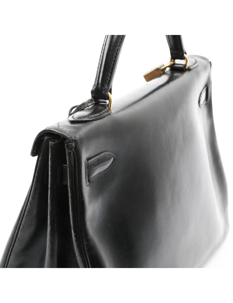 Kelly 32 HERMES box noir Vintage