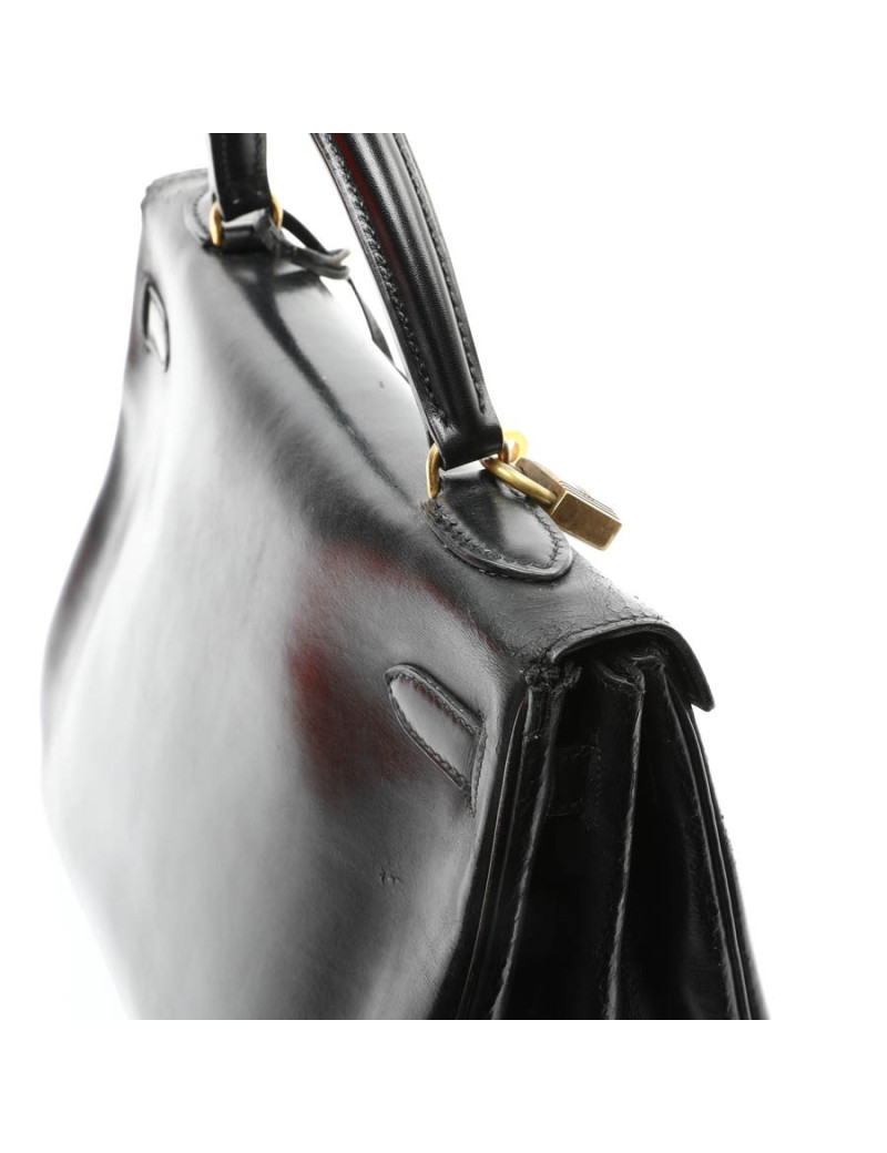 Kelly 32 HERMES box noir Vintage