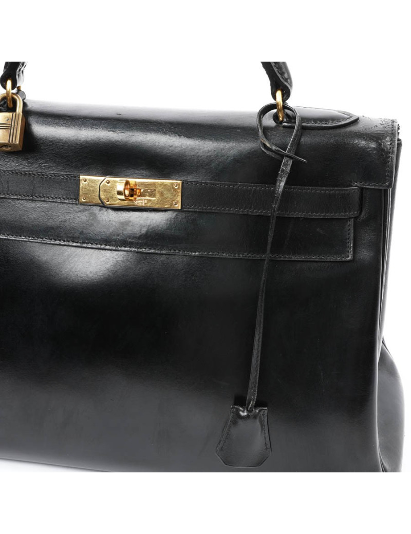 Kelly 32 HERMES box noir Vintage