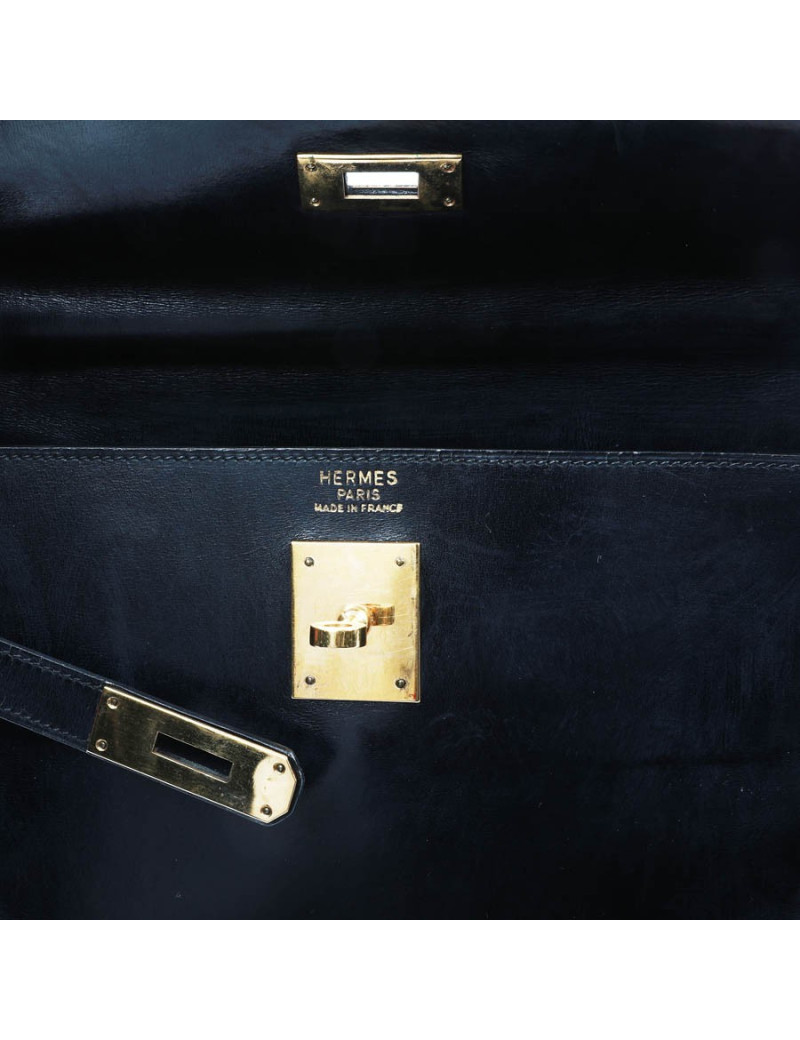 Kelly 32 HERMES box noir Vintage