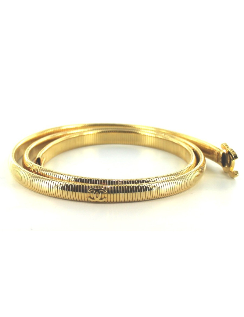Ceinture CHANEL maille serpent articulée en métal doré