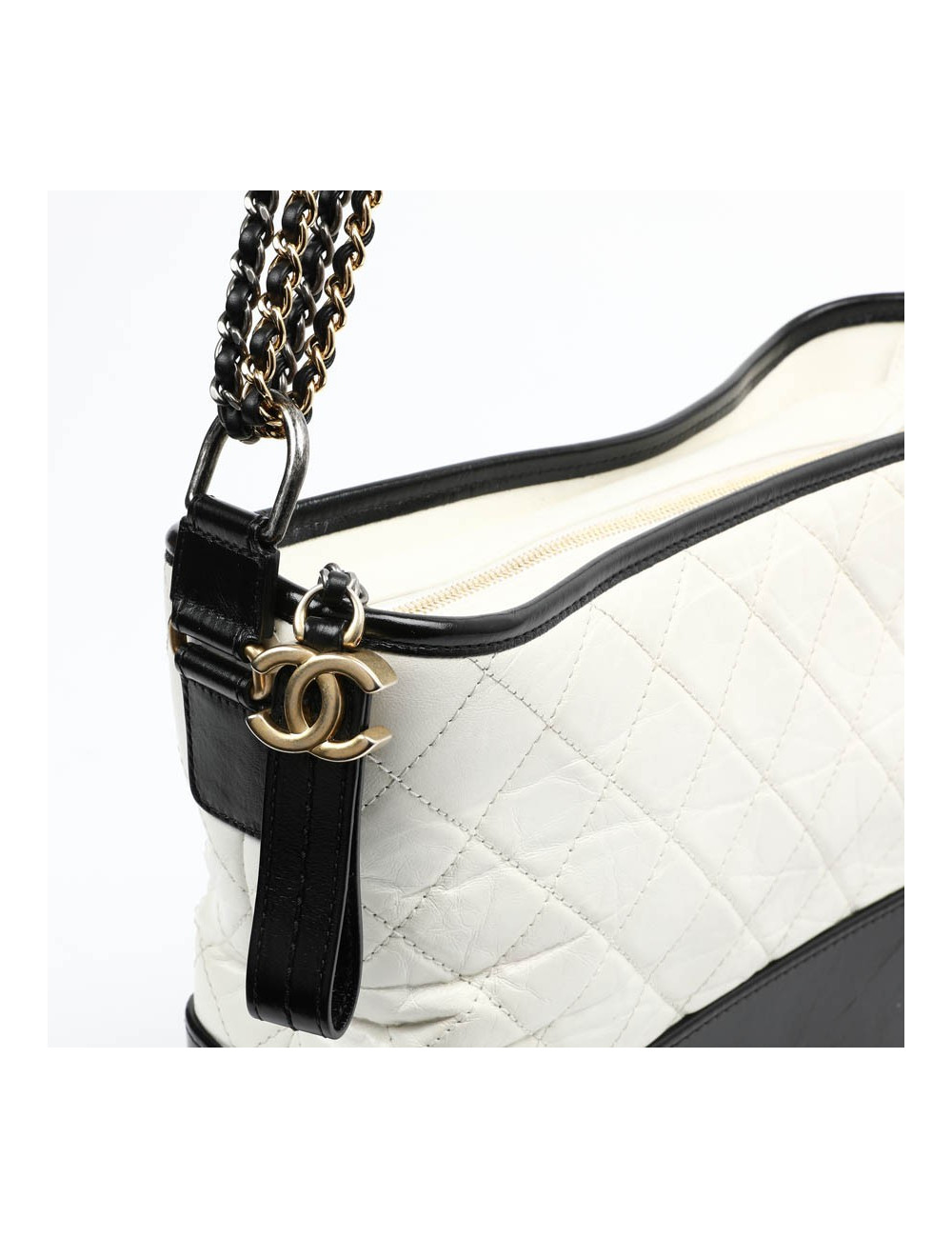 Sac CHANEL Gabrielle bicolore blanc et noir