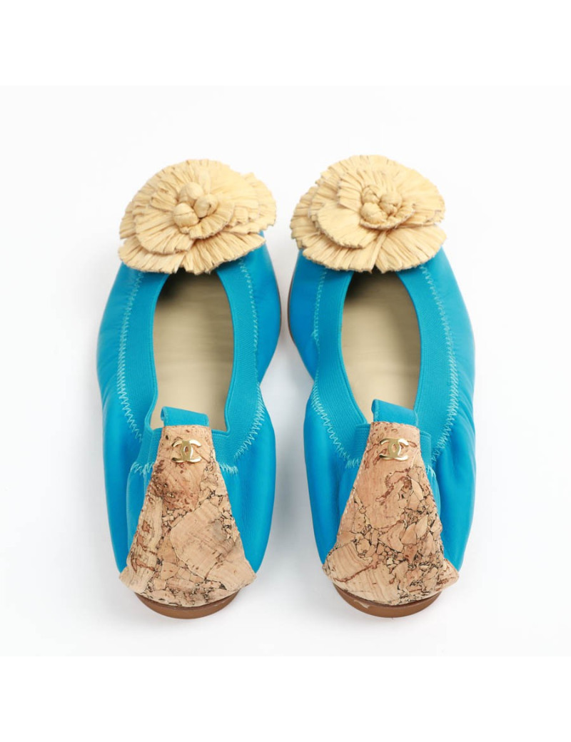 Ballerines CHANEL bicolore T39,5