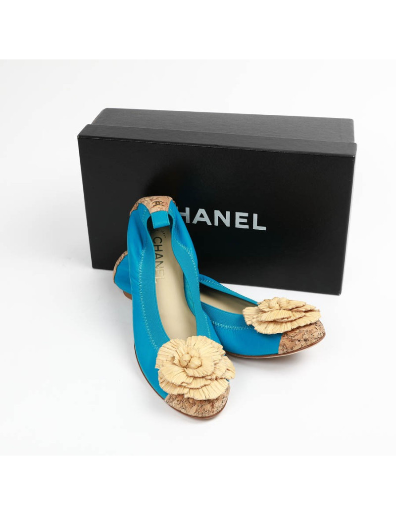 Ballerines CHANEL bicolore T39,5