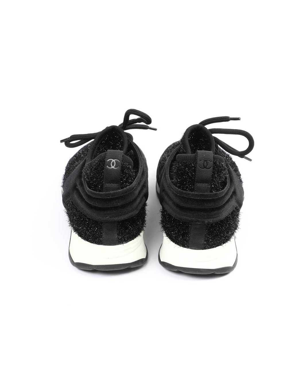Sneakers CHANEL stretch noir brillant