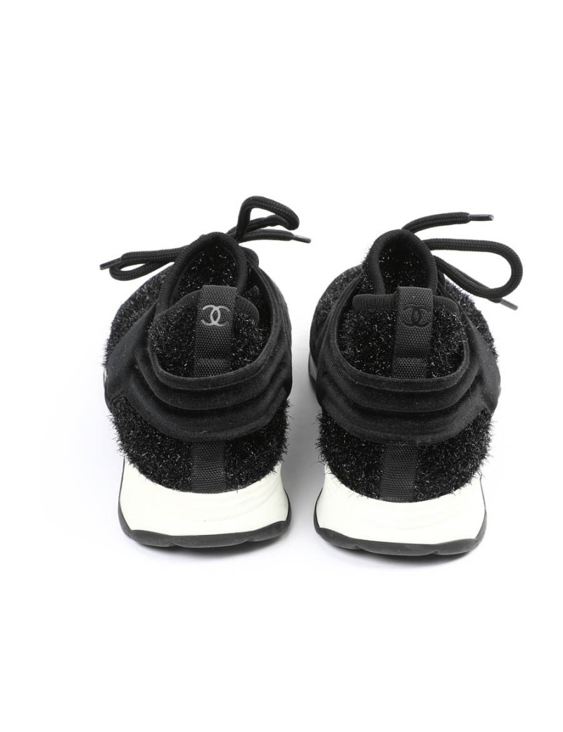 Sneakers CHANEL stretch noir brillant