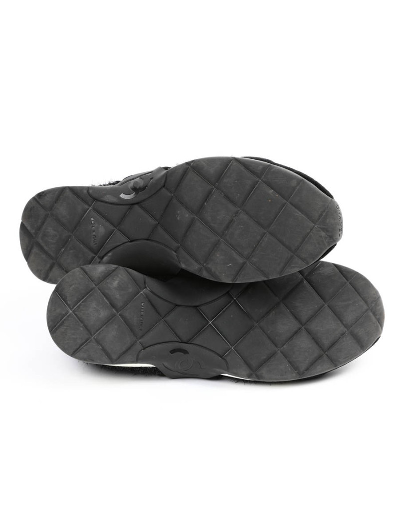 Sneakers CHANEL stretch noir brillant