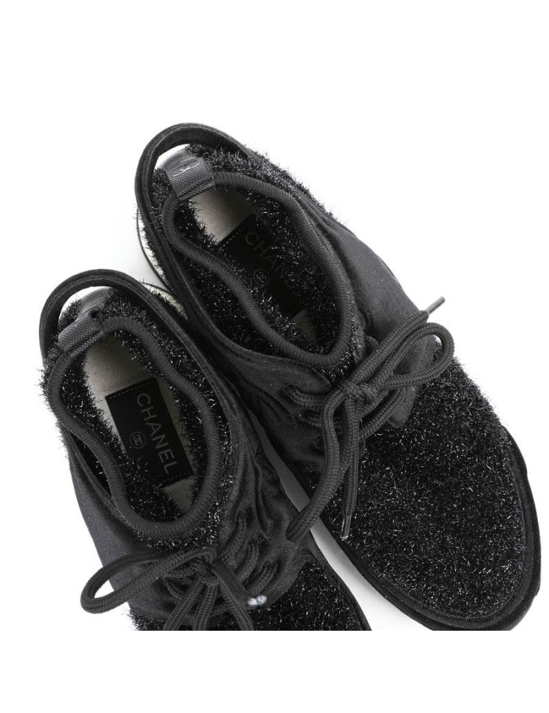 Sneakers CHANEL stretch noir brillant