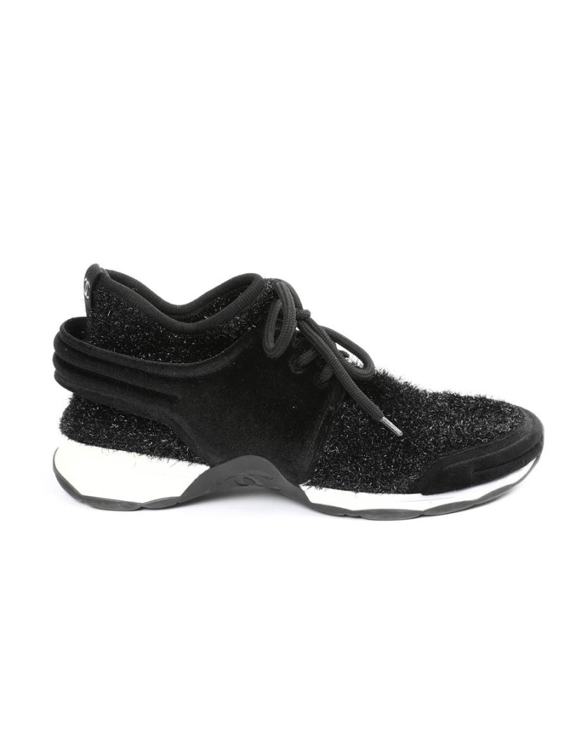 Sneakers CHANEL stretch noir brillant