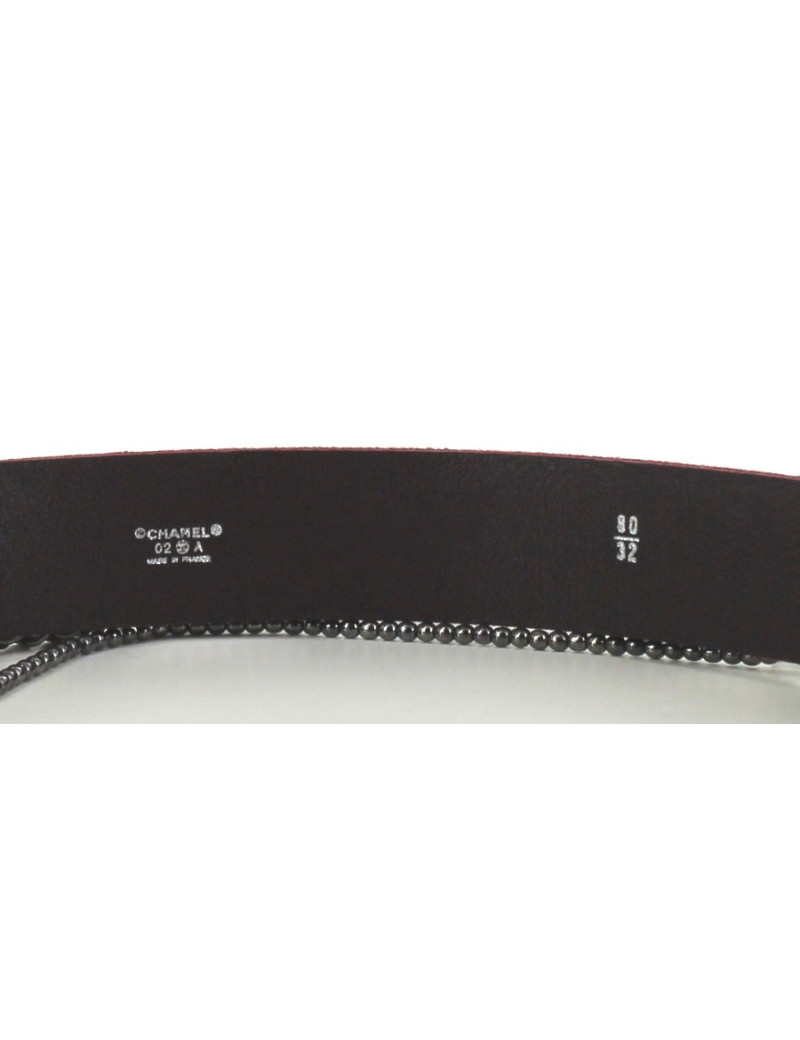 Ceinture CHANEL en feutrine prune