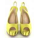 CHRISTIAN LOUBOUTIN yellow satin shoes