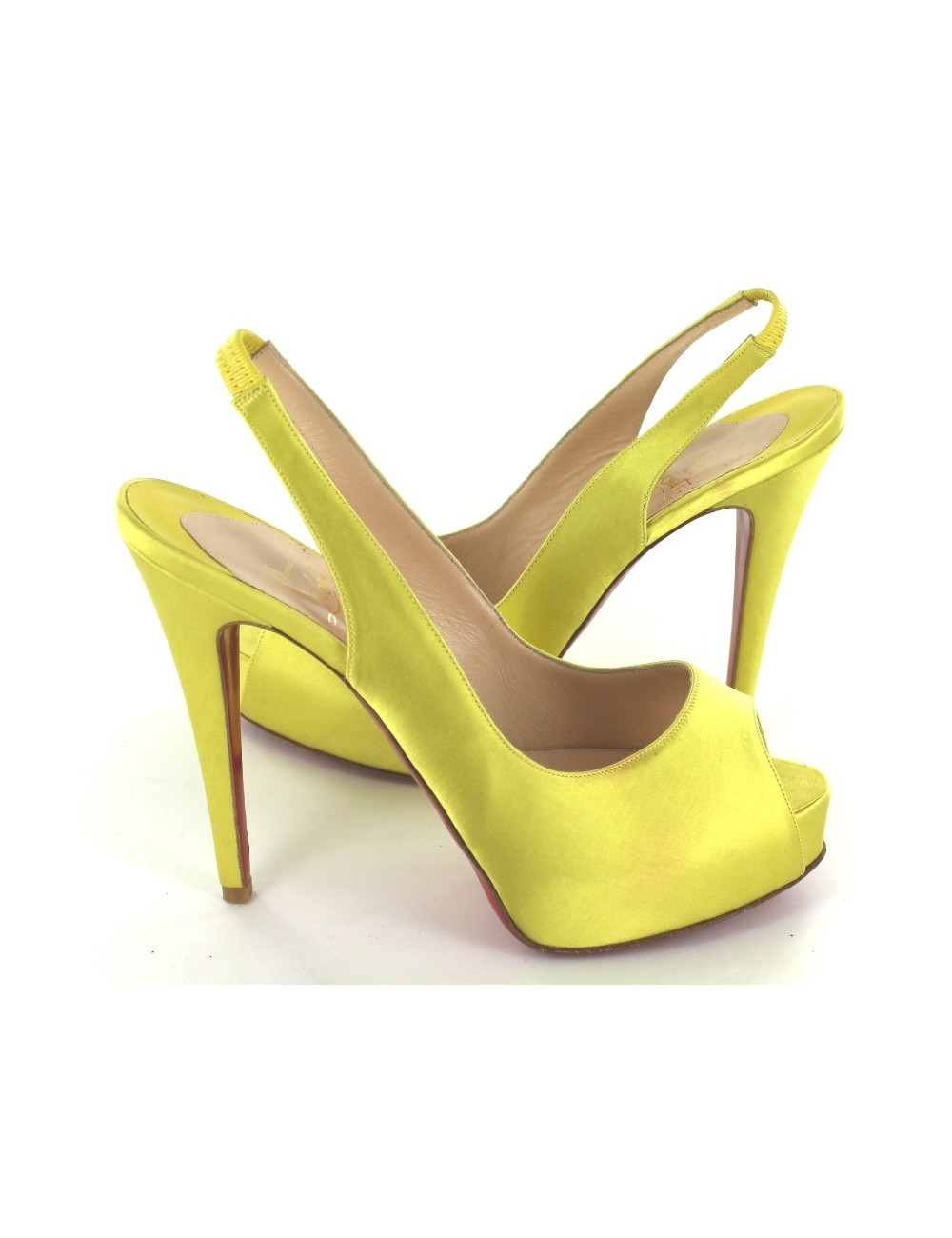 Escarpins CHRISTIAN LOUBOUTIN satin jaune