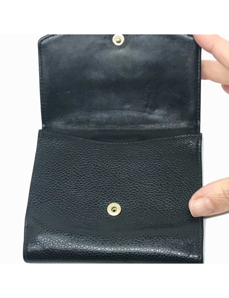 Portefeuille CHANEL caviar noir