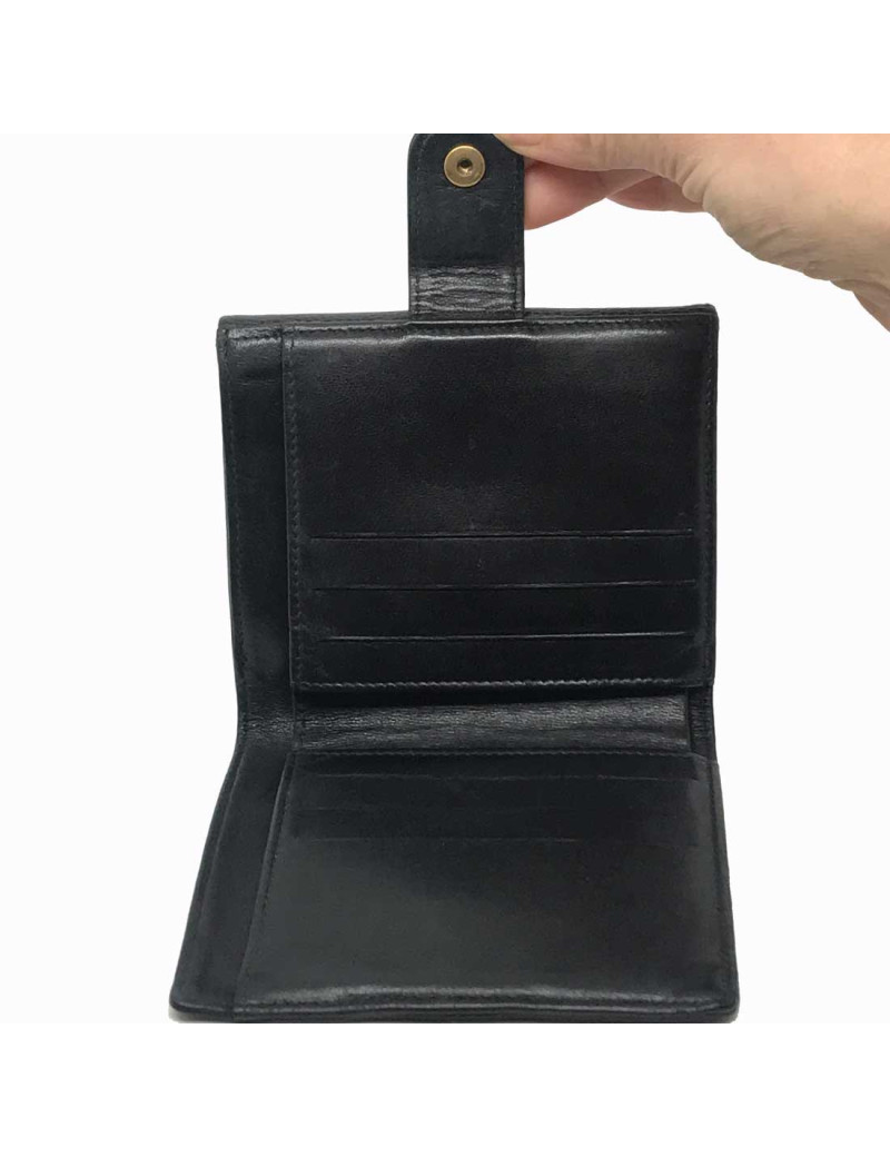 Porte monnaie CHANEL cuir caviar noir