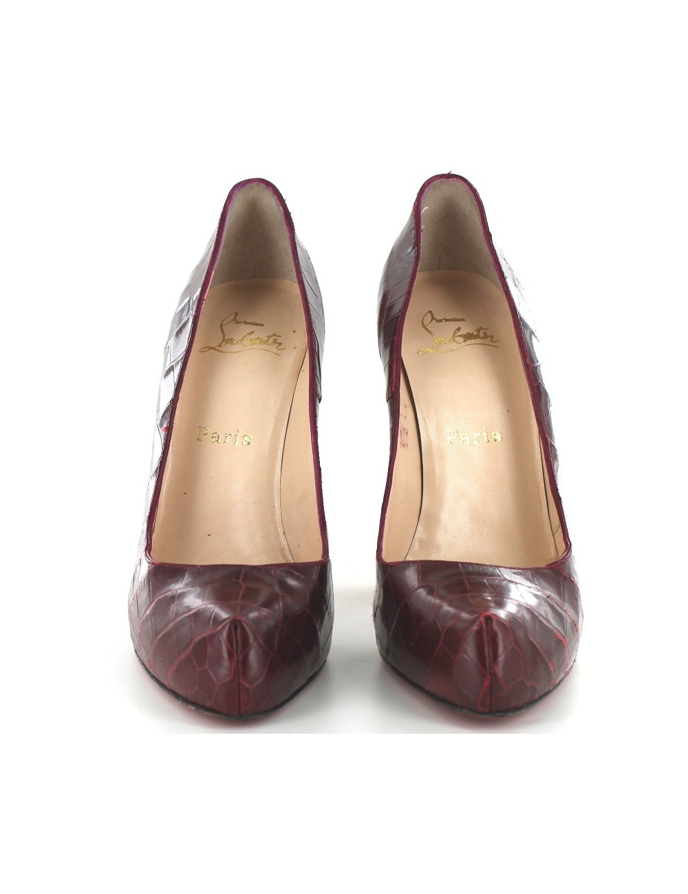 Escarpins CHRISTIAN LOUBOUTIN en crocodile bordeaux
