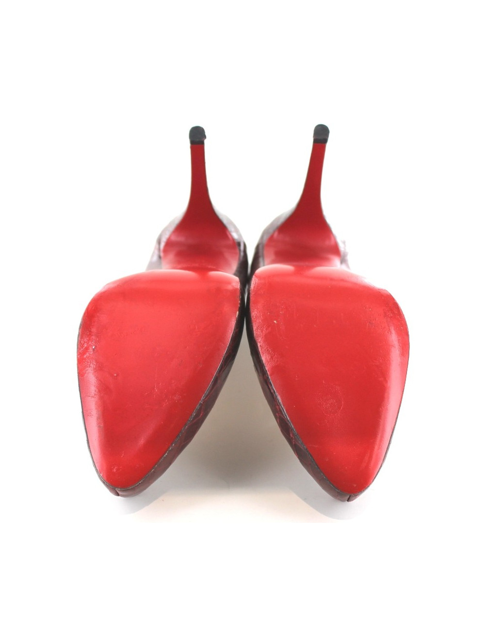 Escarpins CHRISTIAN LOUBOUTIN en crocodile bordeaux