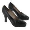 CHANEL shoes black leather T36