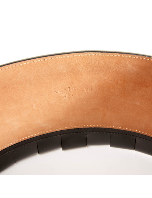Ceinture ALAIA large cuir box noir