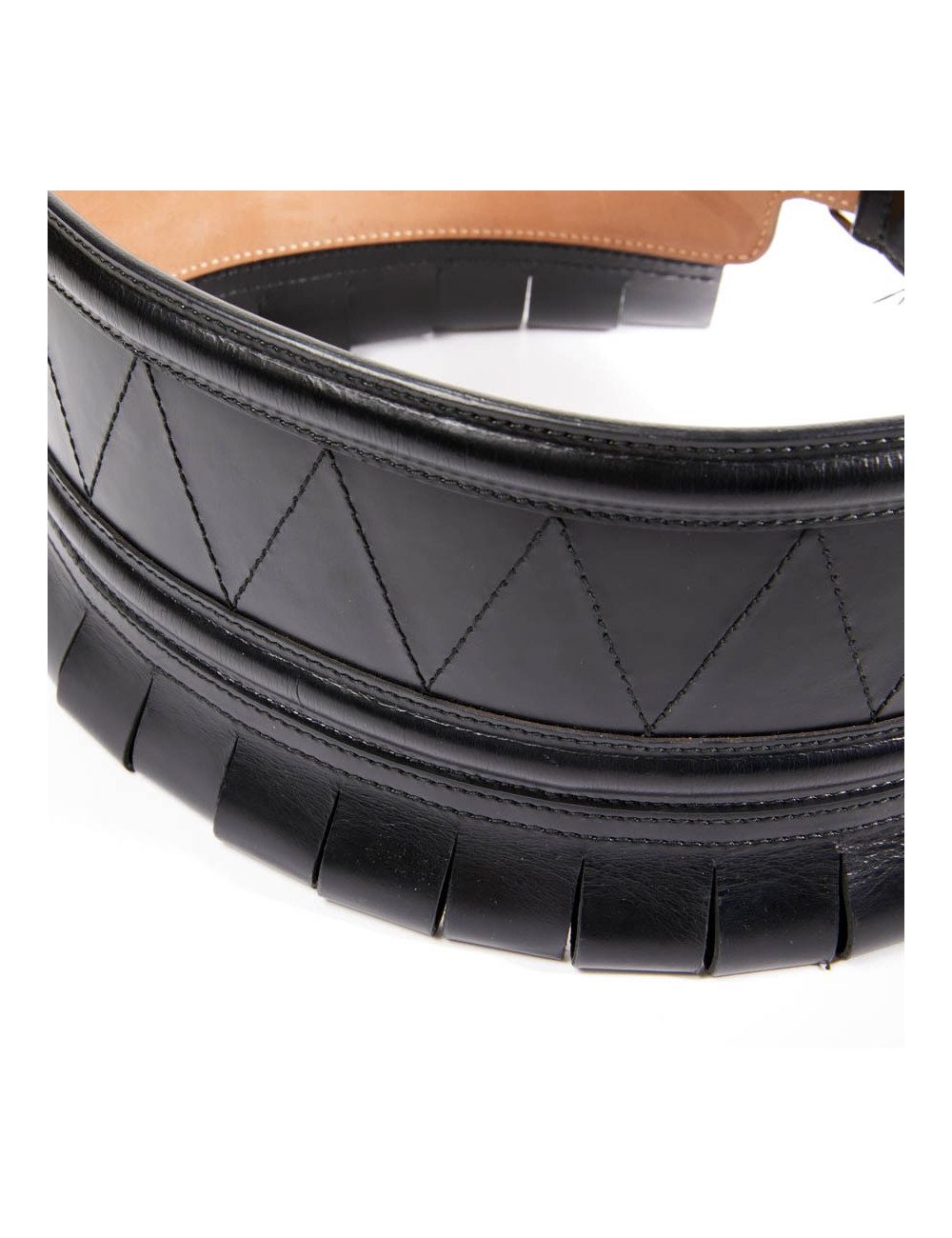 Ceinture ALAIA large cuir box noir t 70