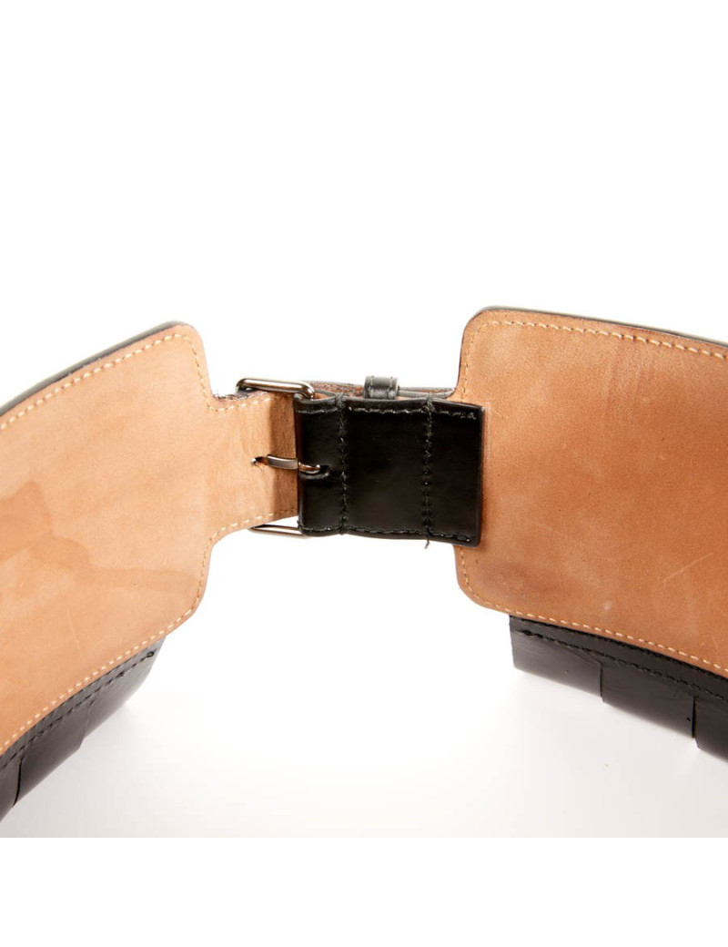 Ceinture ALAIA large cuir box noir t 70