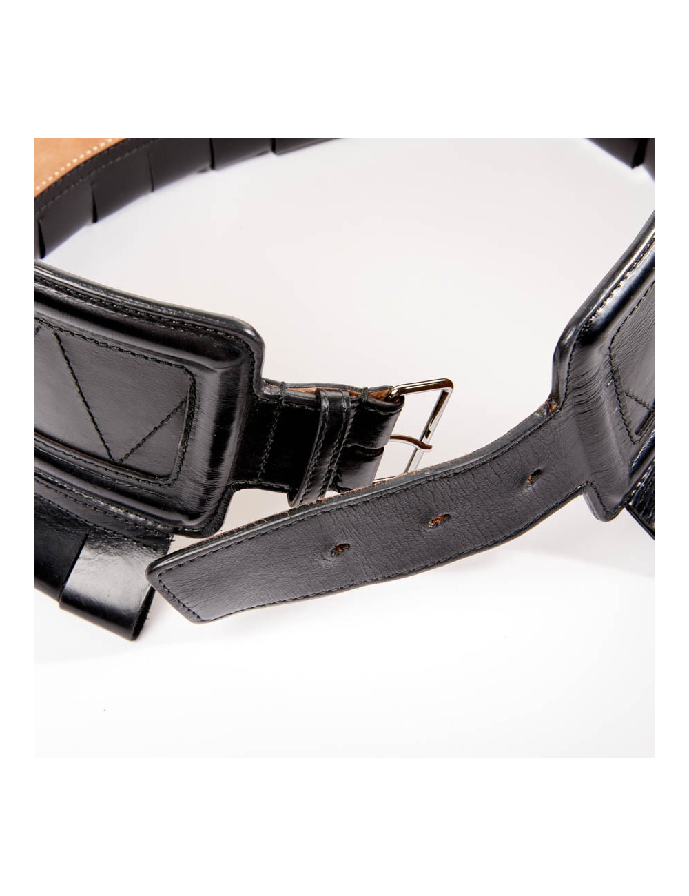 Ceinture ALAIA large cuir box noir t 70