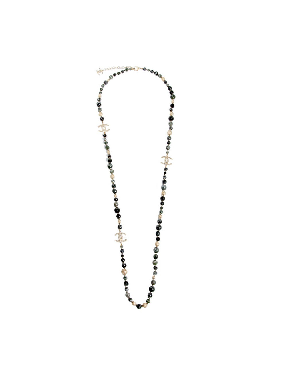 Sautoir CHANEL serti de perles en pierre 