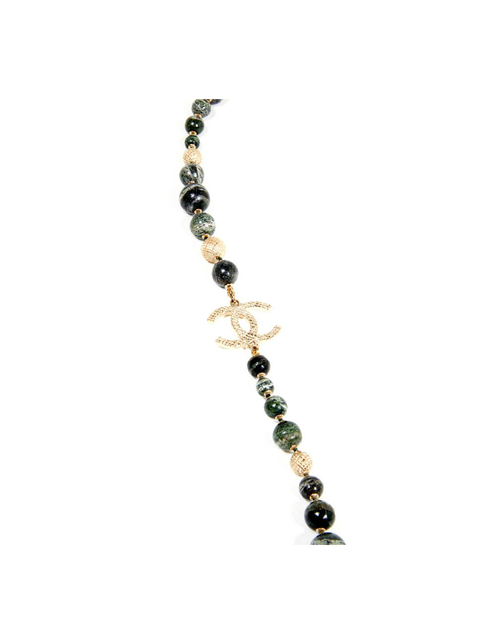 Sautoir CHANEL serti de perles en pierre 