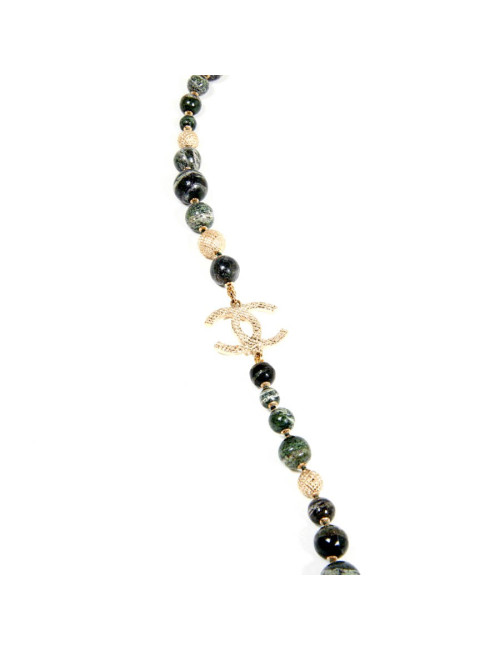 Sautoir CHANEL serti de perles en pierre 