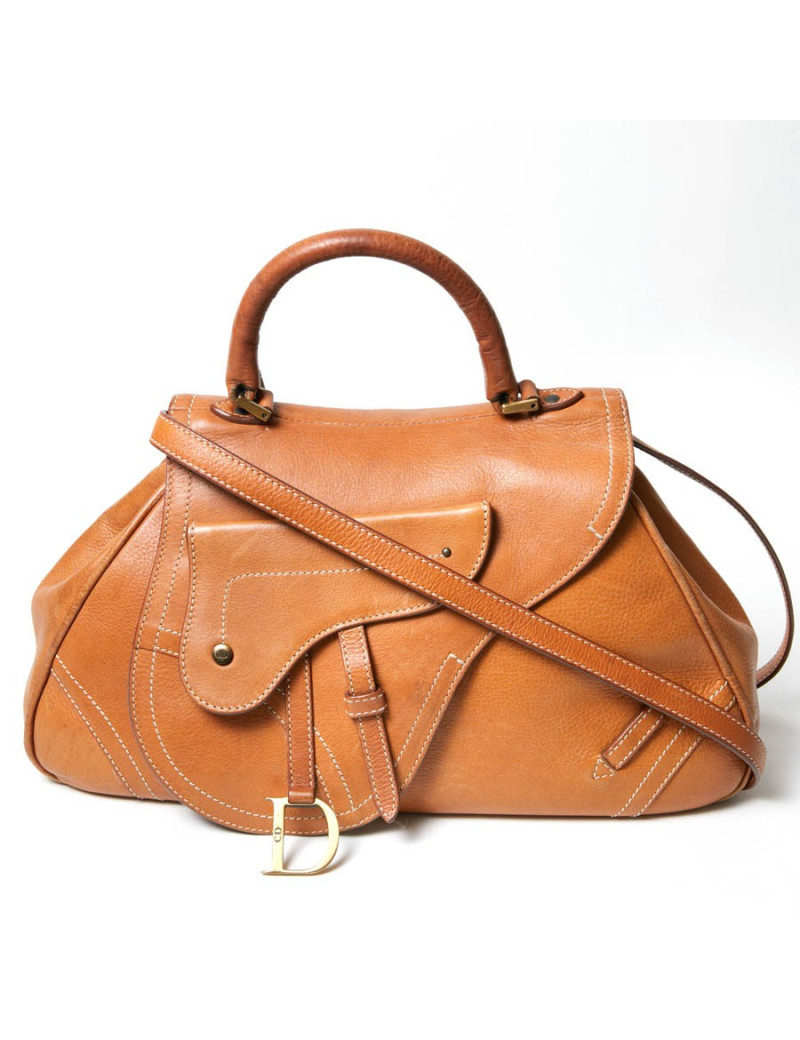 Sac CHRISTIAN DIOR cuir effet selle