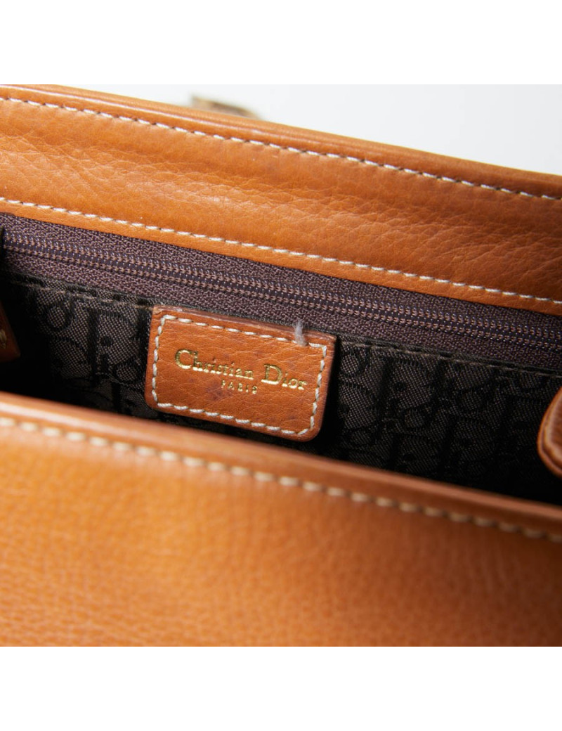 Sac CHRISTIAN DIOR cuir effet selle
