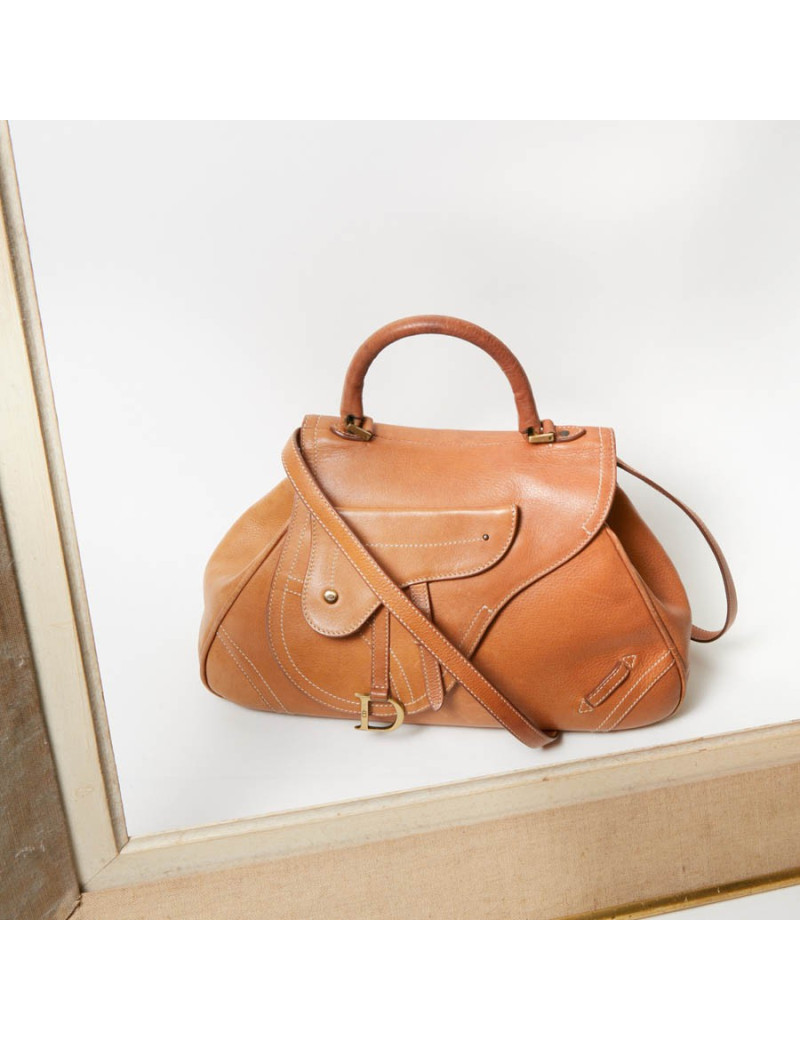 Sac CHRISTIAN DIOR cuir effet selle