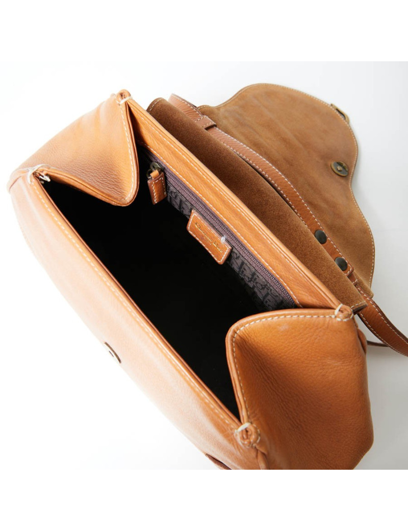 Sac CHRISTIAN DIOR cuir effet selle