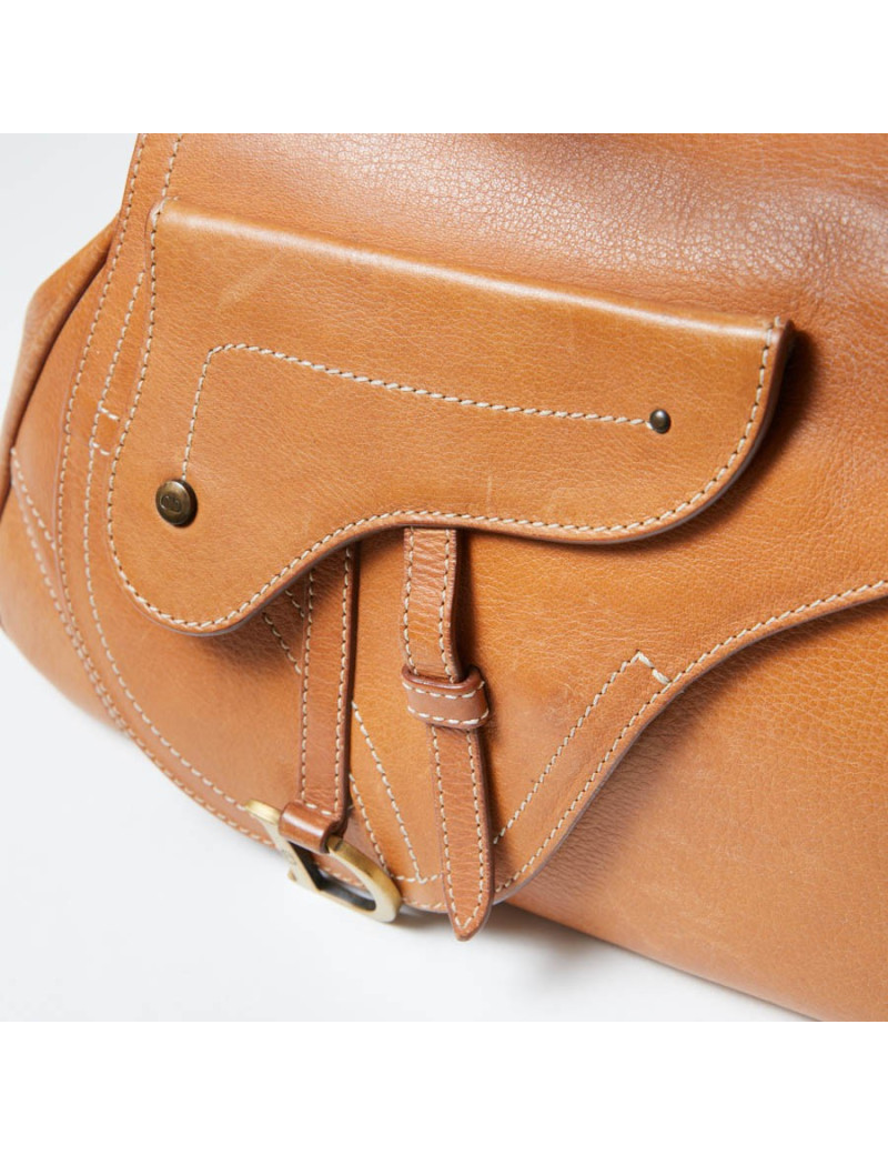 Sac CHRISTIAN DIOR cuir effet selle