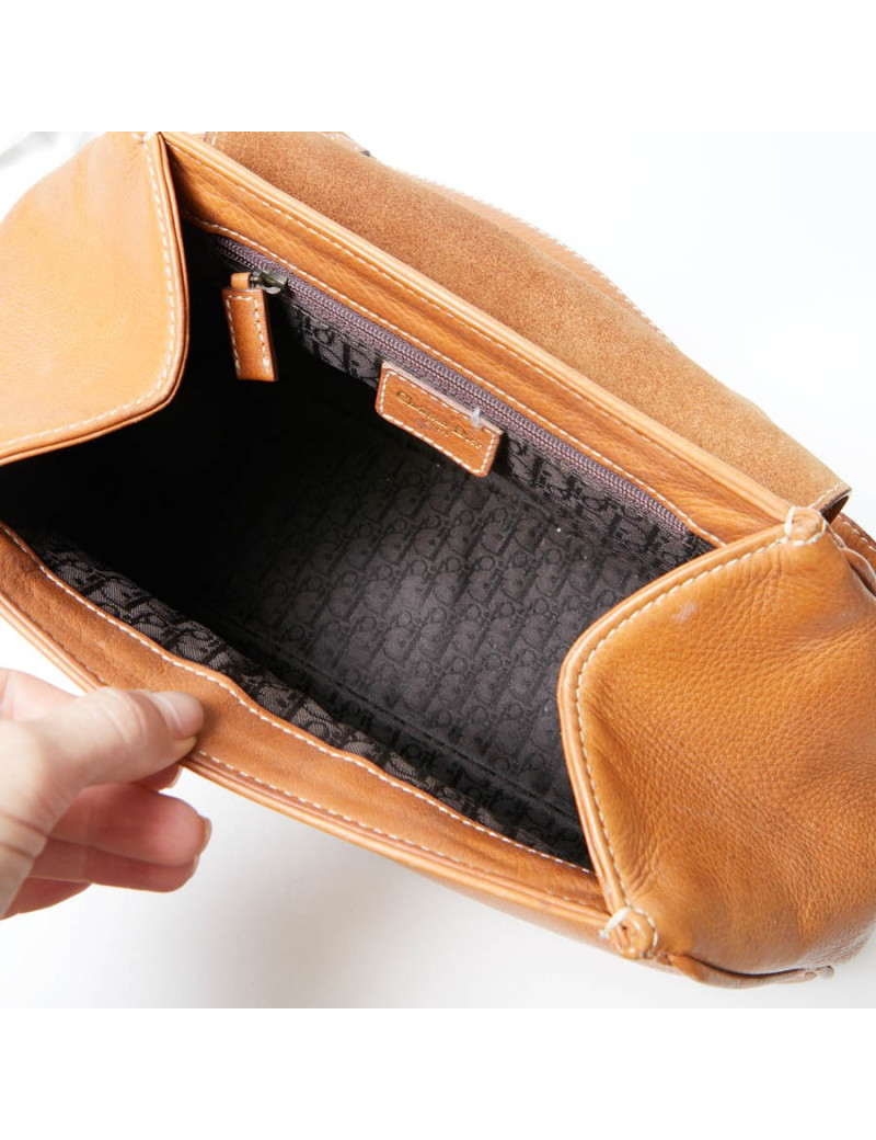 Sac CHRISTIAN DIOR cuir effet selle