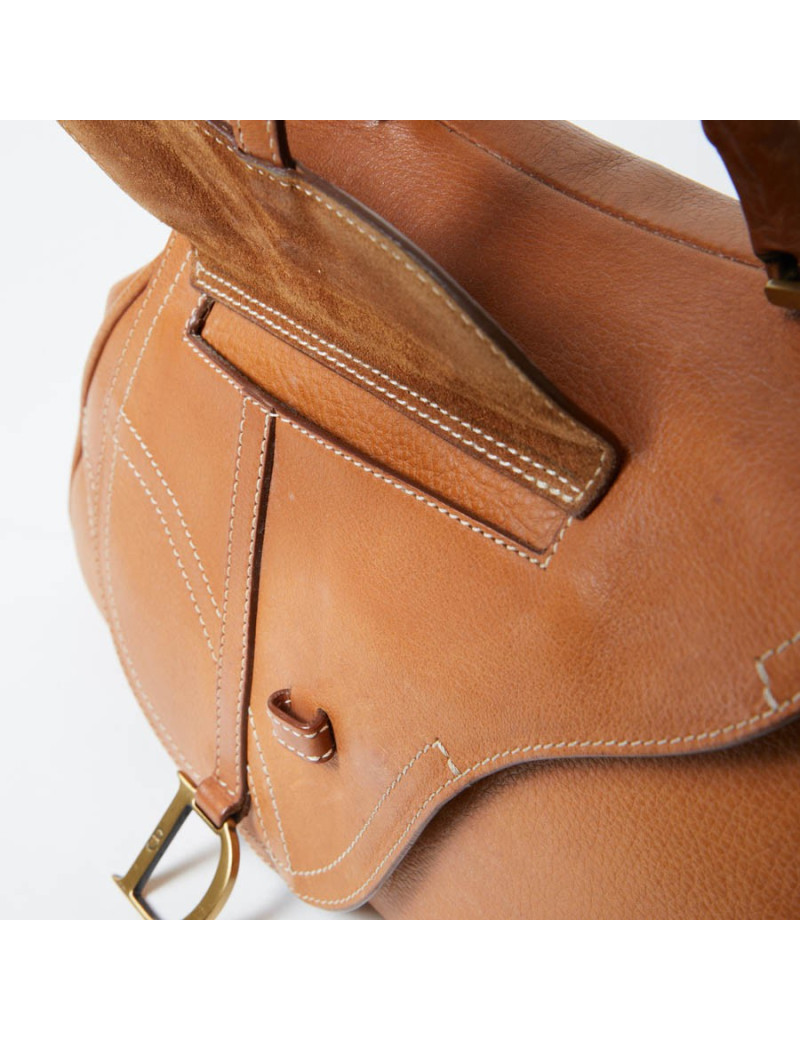Sac CHRISTIAN DIOR cuir effet selle
