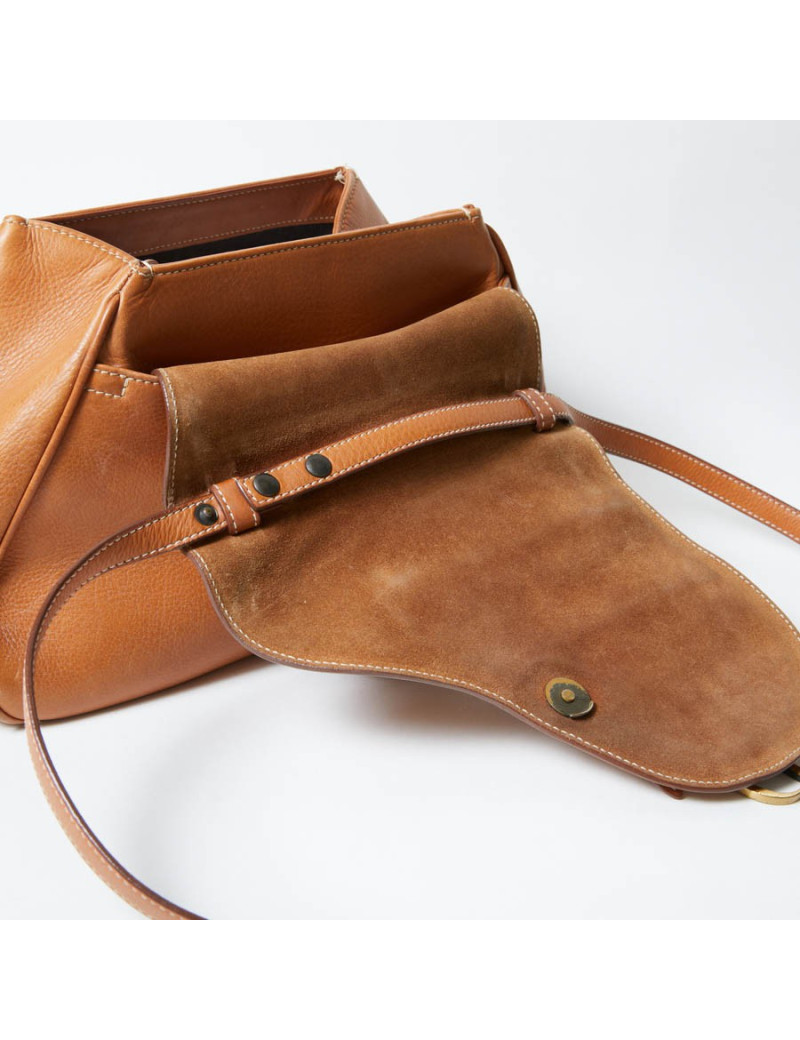 Sac CHRISTIAN DIOR cuir effet selle