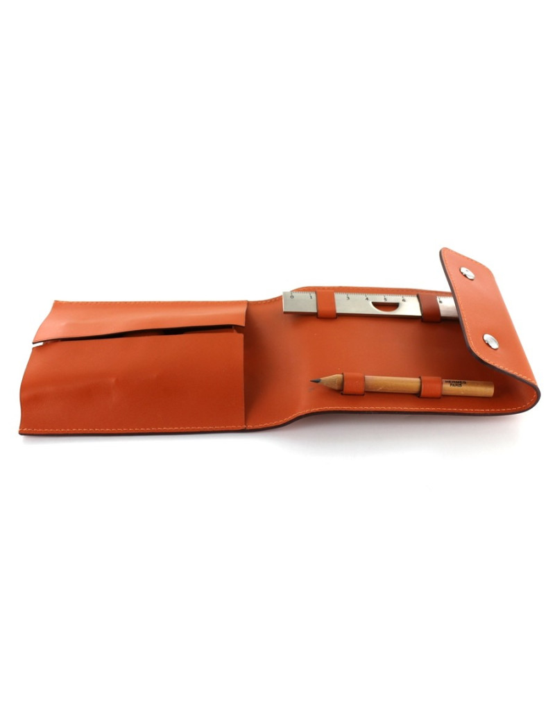 Trousse HERMES d'écriture en cuir gold