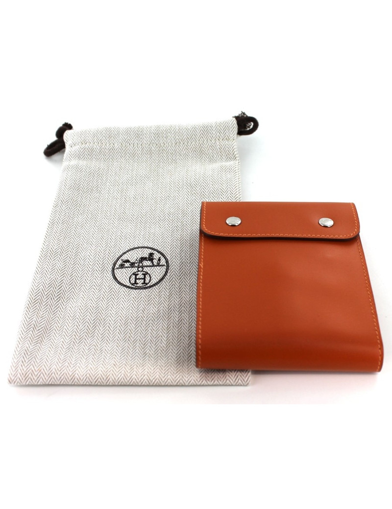 Trousse HERMES d'écriture en cuir gold