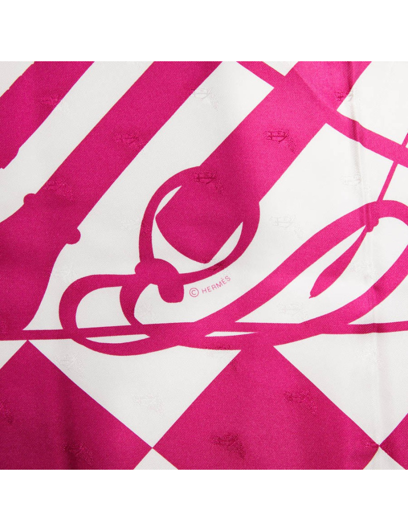 Carré géant HERMES Fouets et Badines Tatto soie Cadrige