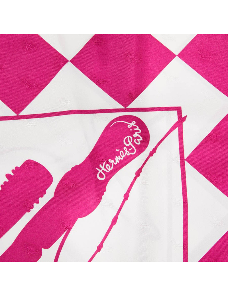 Carré géant HERMES Fouets et Badines Tatto soie Cadrige