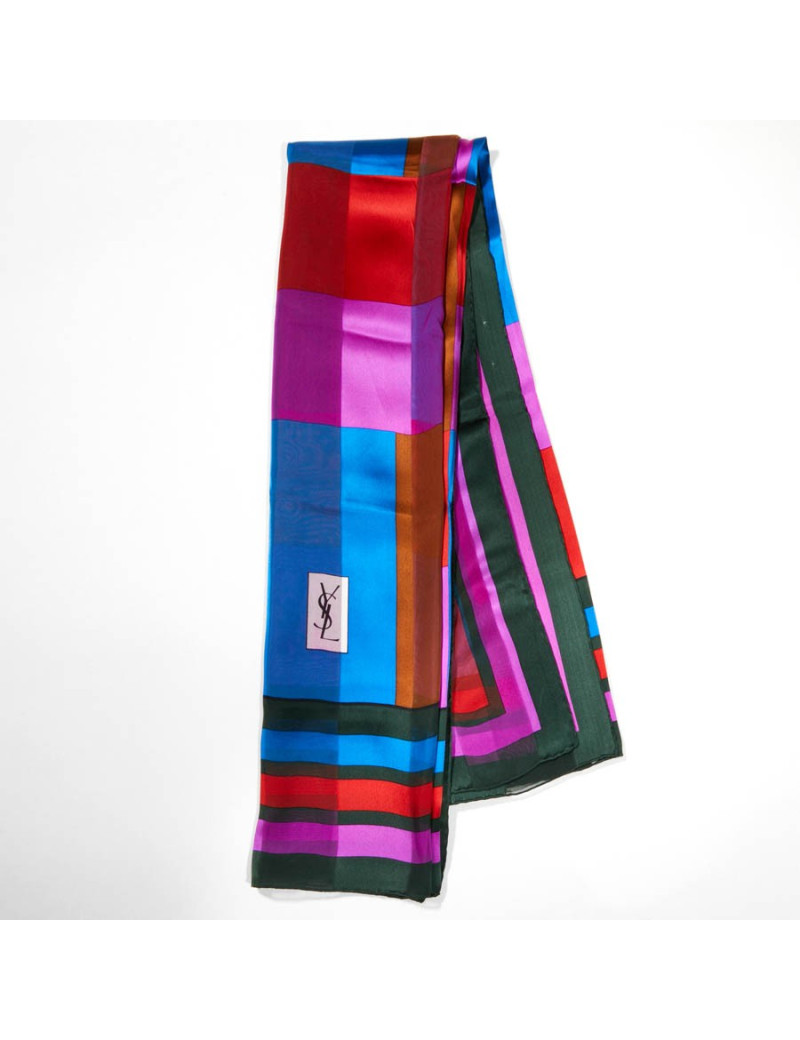 Grand foulard YSL SAINT LAURENT soie vintage