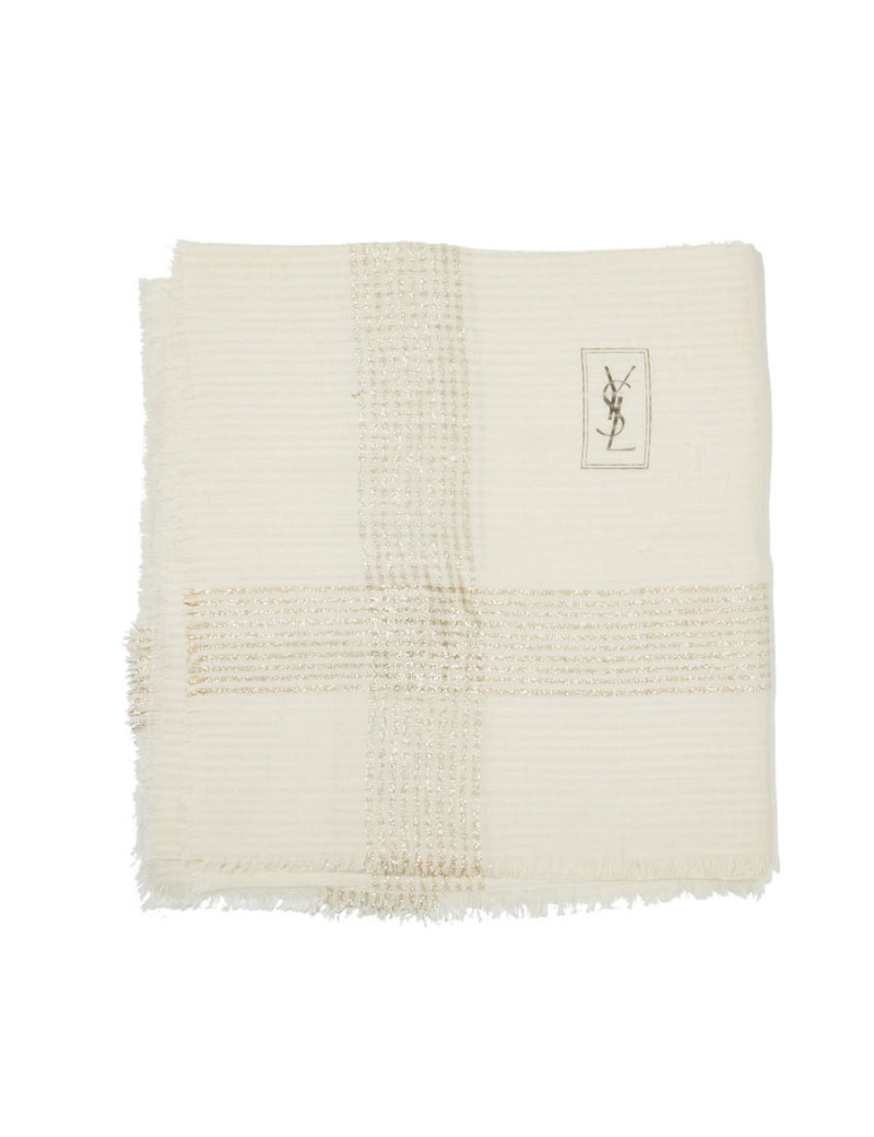 châle YSL écru SAINT LAURENT Vintage